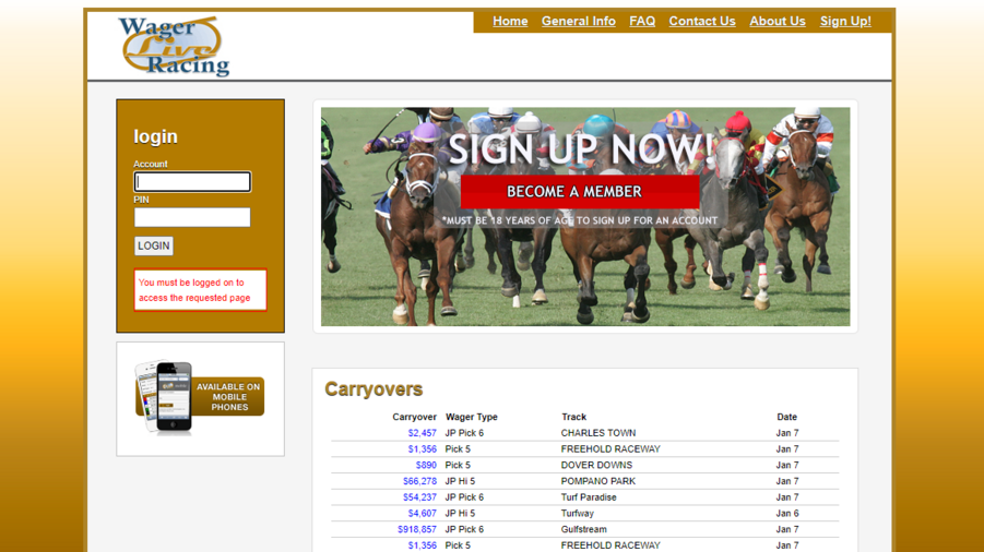 WagerLiveRacing screenshot