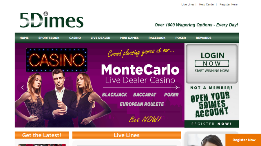 5Dimes Casino and Sportsbook screenshot