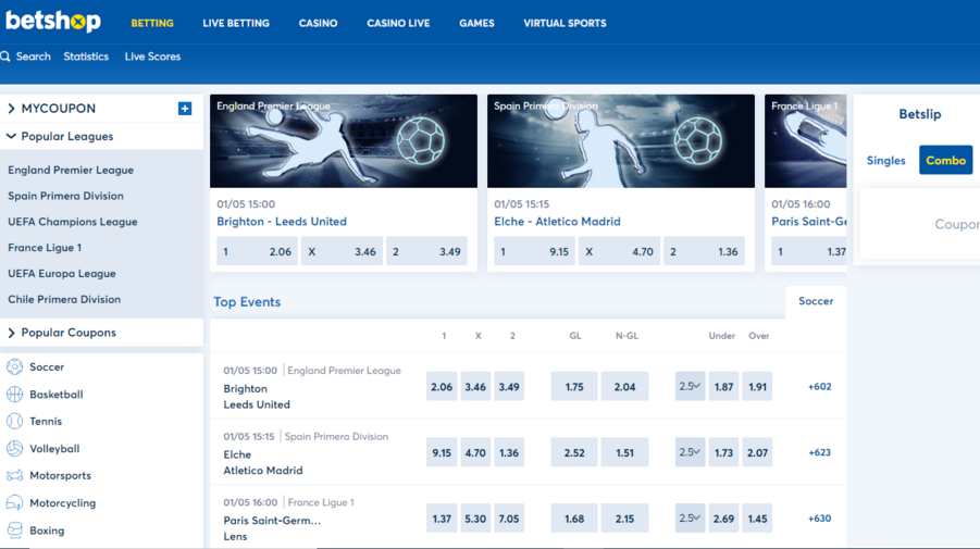 Betshop screenshot
