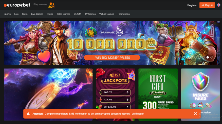 EuropeBet screenshot