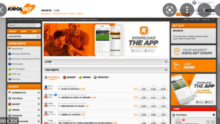 Kirolbet screenshot