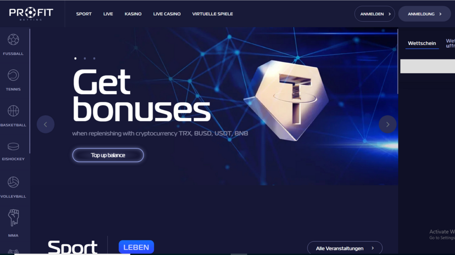 ProfitBet screenshot