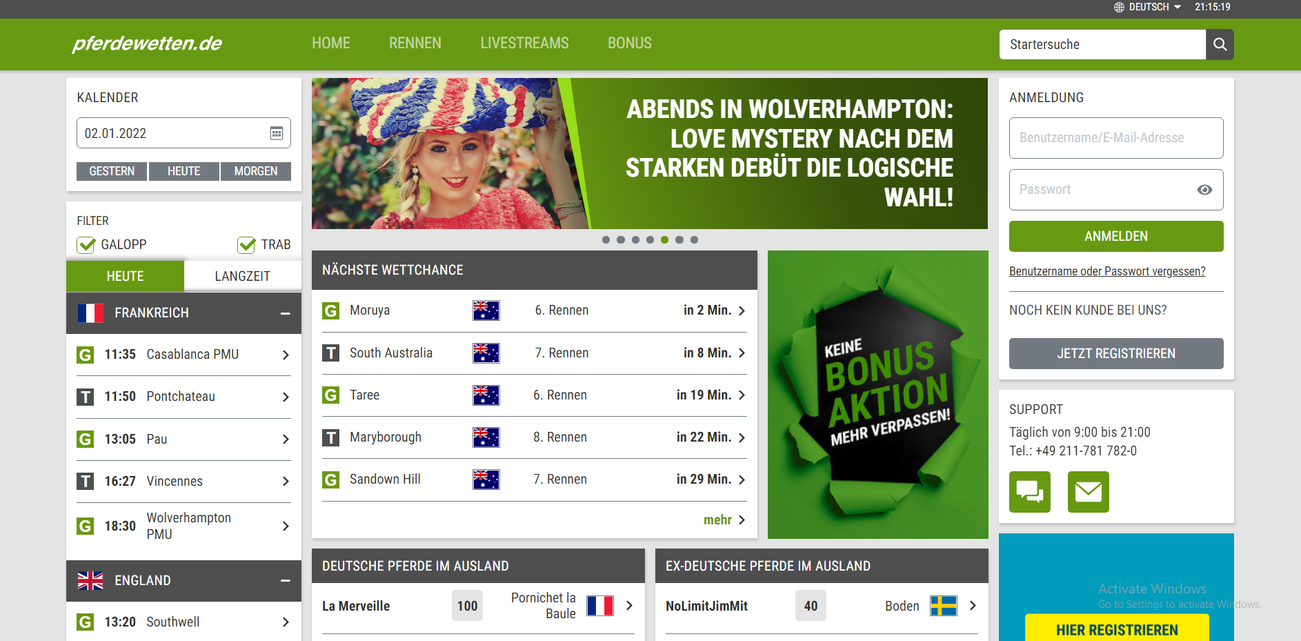 pferdewetten.de screenshot